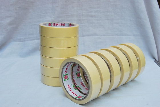 China yellow Solvent Rubber Based Colored Masking Tape jumboo Roll , 80mic 140mic supplier