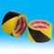 industrial PVC / PE Floor Detectable warning tape of black - yellow 18m/25m supplier